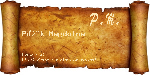 Pék Magdolna névjegykártya