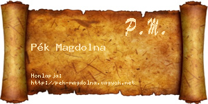 Pék Magdolna névjegykártya
